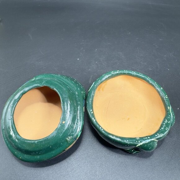 Mexican RedWare Pottery Hand Painted Frog Shape Trinket Holder Jewelry Holder - Picture 6 of 13